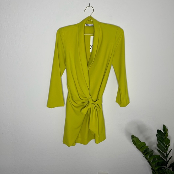 Zara Lime Green Mini Dress - Picture 3 of 9